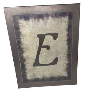 Painting on Canvas of Framed Large Letter E -No Frame, just painted canvas to lo
